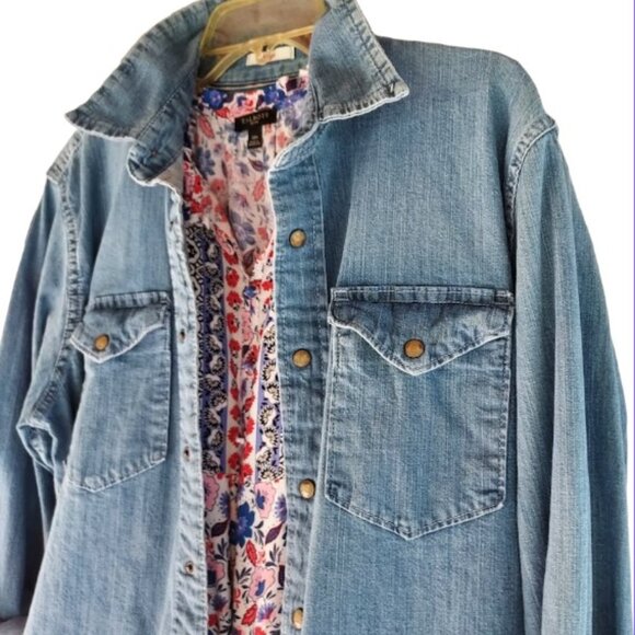 Led Zeppelin ZOSO Wrangler Indigo Shirt  with Hand embroidery oversized M - Picture 8 of 13